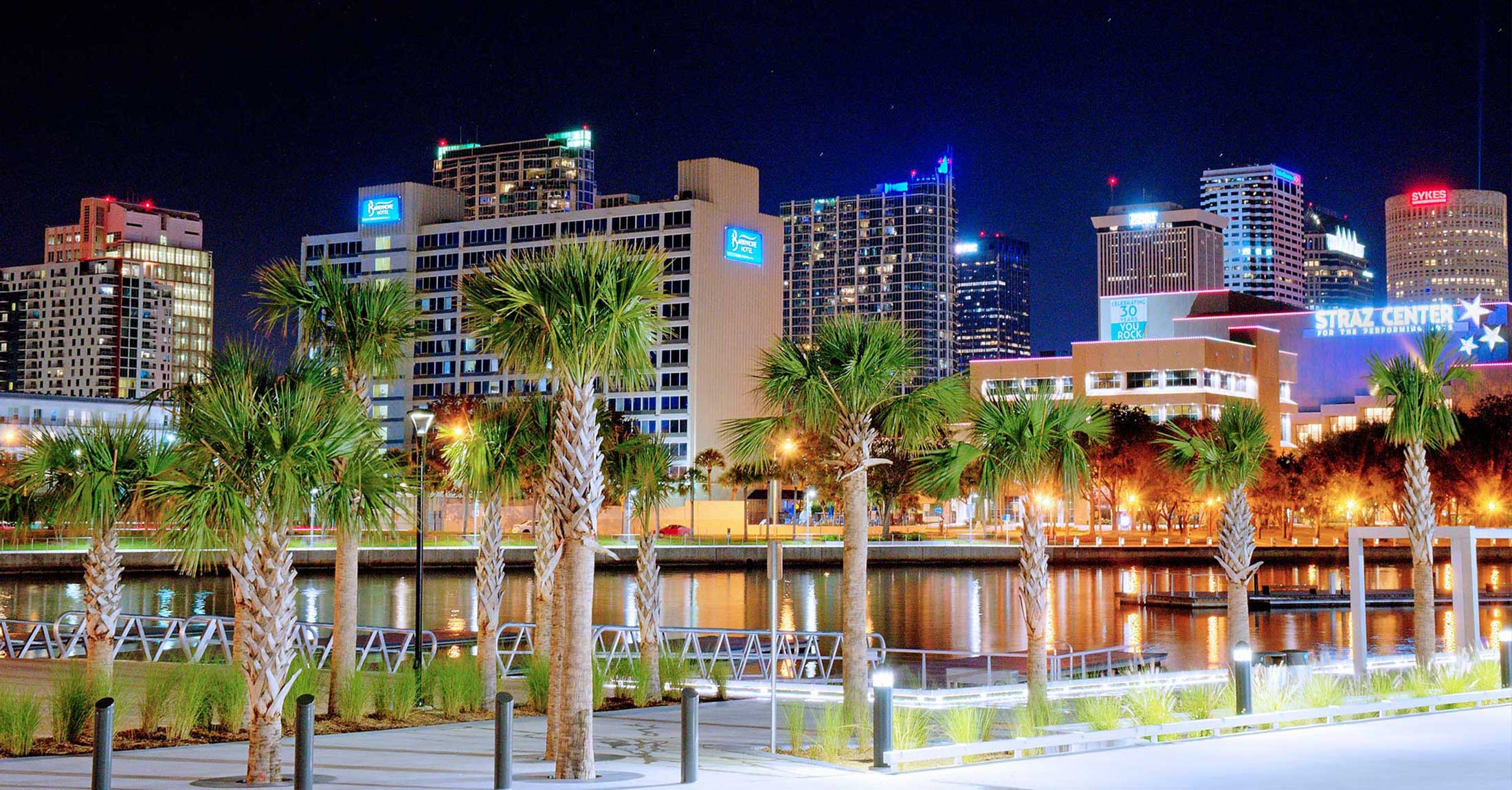 barrymore hotel across river at night